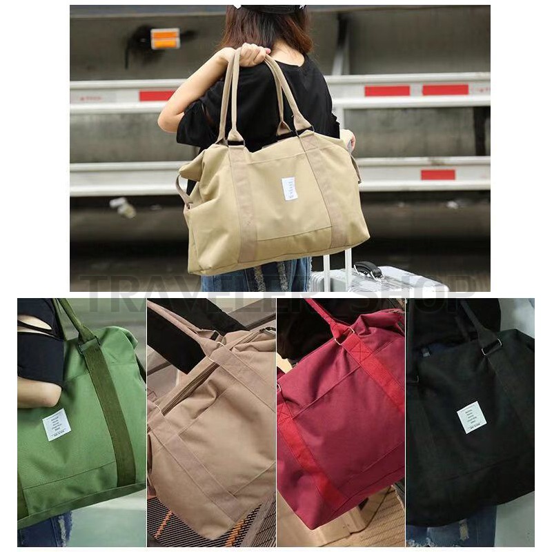 ภาพหน้าปกสินค้ากระเป๋าถือกระเป๋าเดินทาง TRAVEL กระเป๋าถือเสริมการเดินทาง ใบใหญ่มาก น้ำหนักเบาสีสวย