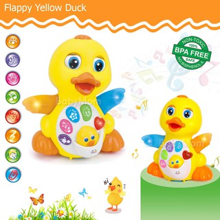 Huile Toy เป็ดเหลืองดุ๊กดิ๊ก Yellow Flappy Duck เป็ดดุ๊กดิ๊ก เป็ดชวนคลาน เดินหน้า ถอยหลัง พร้อมเสียงเพลง แสงไฟ