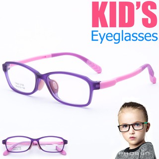 KOREA แว่นตาแฟชั่นเด็ก แว่นตาเด็ก รุ่น 2106 C-2 สีม่วง ขาข้อต่อ วัสดุ TR-90 (สำหรับตัดเลนส์) เบาสวมไส่สบาย
