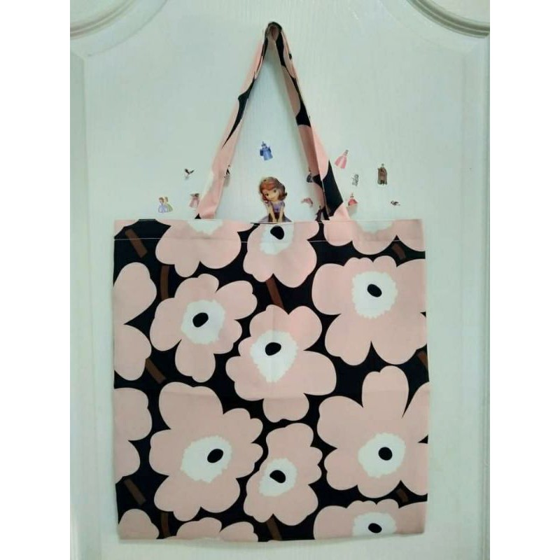 กระเป๋าผ้าลายดอกไม้สีสัน-สดใส-แฮนด์เมด