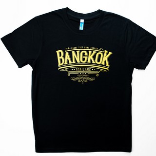 เสื้อยืดผ้าฝ้ายพิมพ์ลายขายดีเสื้อยืด  Bangkok Vintage ผลิตจาก COTTON USA 100%