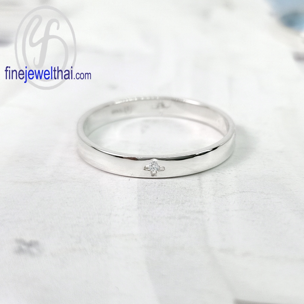 finejewelthai-แหวน-แหวนเพชร-เพชรสังเคราะห์-แหวนเงินแท้-diamond-cz-silver-ring-r3057cz