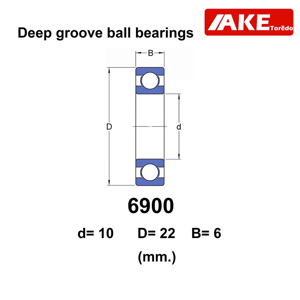 6900-ตลับลูกปืนเม็ดกลม-10x22x6-mm-deep-groove-ball-bearings-6900-open-จำหน่ายโดย-ake-tor-do