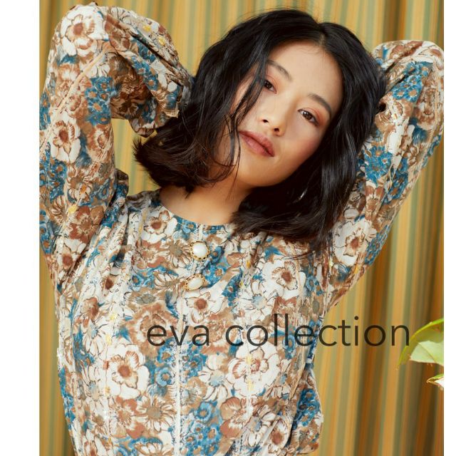 พร้อมส่ง-eva-floral-tops-เสื้อคอกลม-แขนยาว-ลายดอก-เสื้อสไตล์วินเทจ