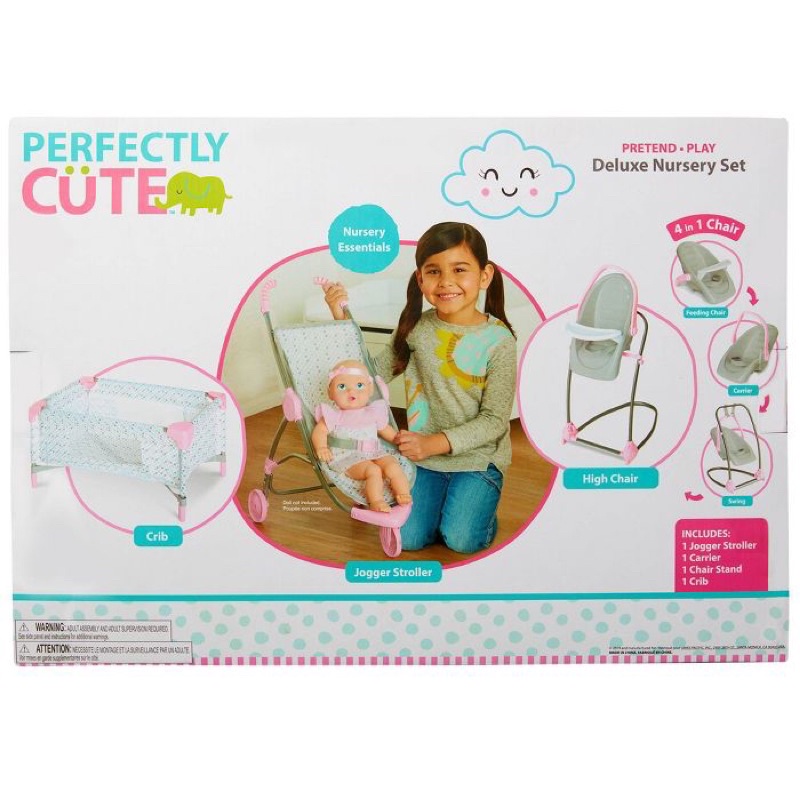 ชุดเลี้ยงเด็กของเล่น-แท้จากเมกา-ยี่ห้อ-perfectly-cute-deluxe-nursery-set