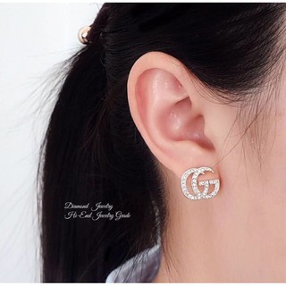 Gucci Double G Earring with crystal ต่างหูกุชชี่ งาน 1:1  Signature สั่งผลิตจากต้นแบบแท้ งานสวยเก๋