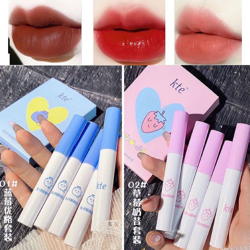 ของขวัญปีใหม่-ลิปสติก-กล่องนึงได้-4-แท่ง-สีสวย-ติดทน-ลิปสติกแท้แบรน5-สี