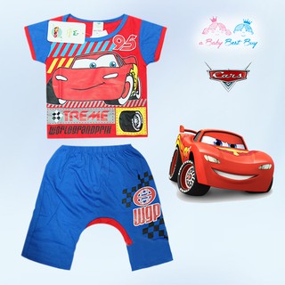 ชุดนอนเด็กเล็กผู้ชาย Disney Cars เสื้อแขนสั้นสีแดง กางเกงขาสั้น สุดเท่ห์ ลิขสิทธิ์แท้ (สำหรับเด็กอายุ 1-24 เดือน )