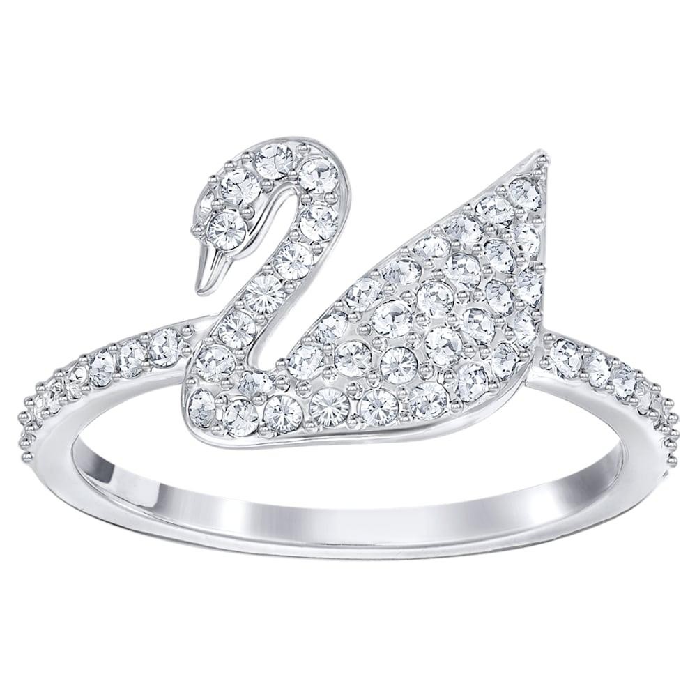แหวน SWAROVSKI Dancing Swan Ring White, Rhodium plated แหวนหงษ์ ...