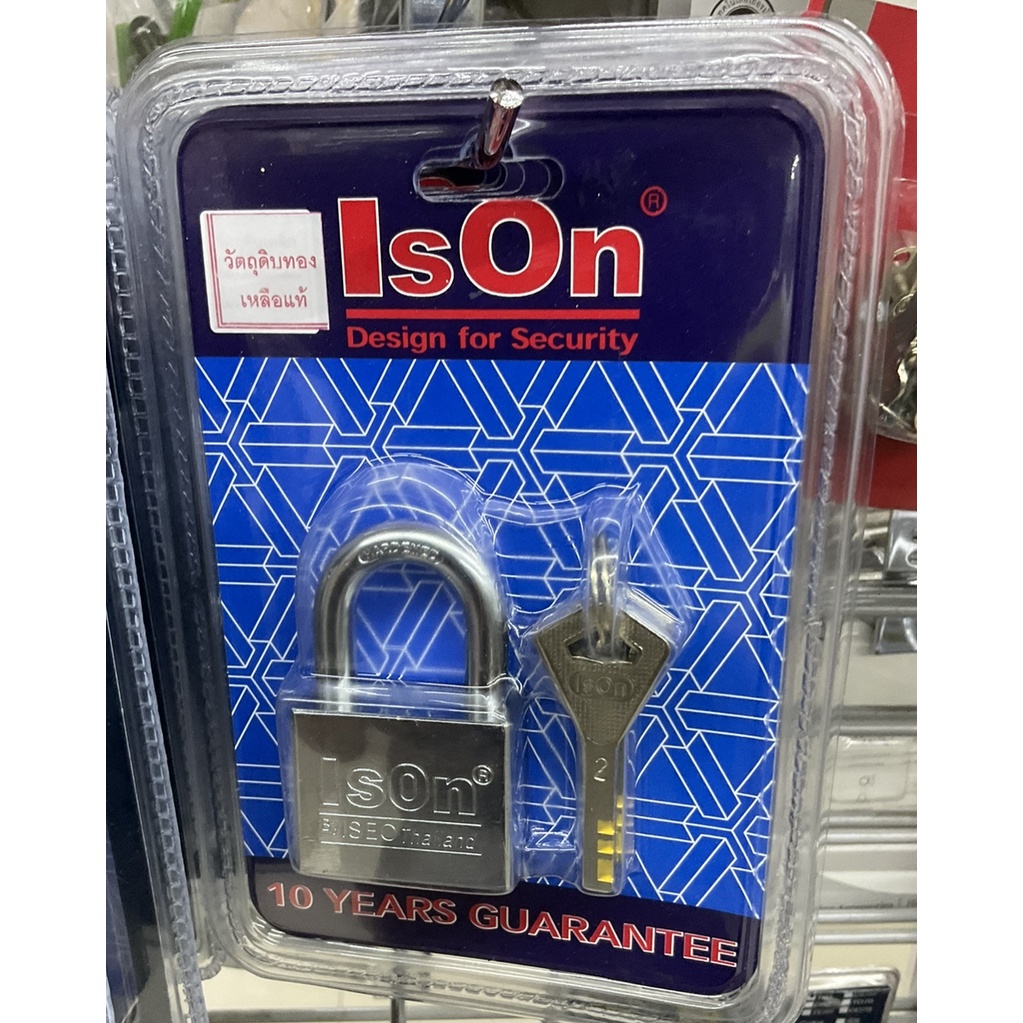 ison-กุญแจลูกปืน-กุญแจคล้อง-40มม-50มม-รุ่น-435-ทองเหลืองแท้