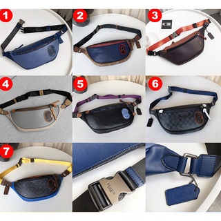 COACH 89079 91375 78947 69303 959 79037 962 กระเป๋าคาดเอว Colorblock พร้อม Patch Men Waist Chest Pouch Beg