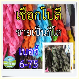 เชือกโปลีสี เชือกโปลีเขียว เบอร์ 6-75 ขายเป็นกิโล เชือกไนลอน เชือกเขียว เชือกโปลี ด้ายโปลี เชือกขึงตาข่าย ด้ายทอเสื่อ