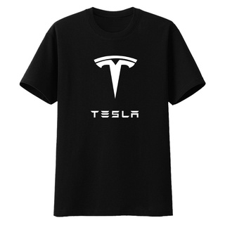 เสื้อผ้าผชกําหนดเอง
 เสื้อยืดแขนสั้น คอกลม ผ้าฝ้ายแท้ พิมพ์ลายโลโก้รถยนต์ Tesla 4S แฟชั่นฤดูร้อน สําหรับผู้ชายS-5XL
