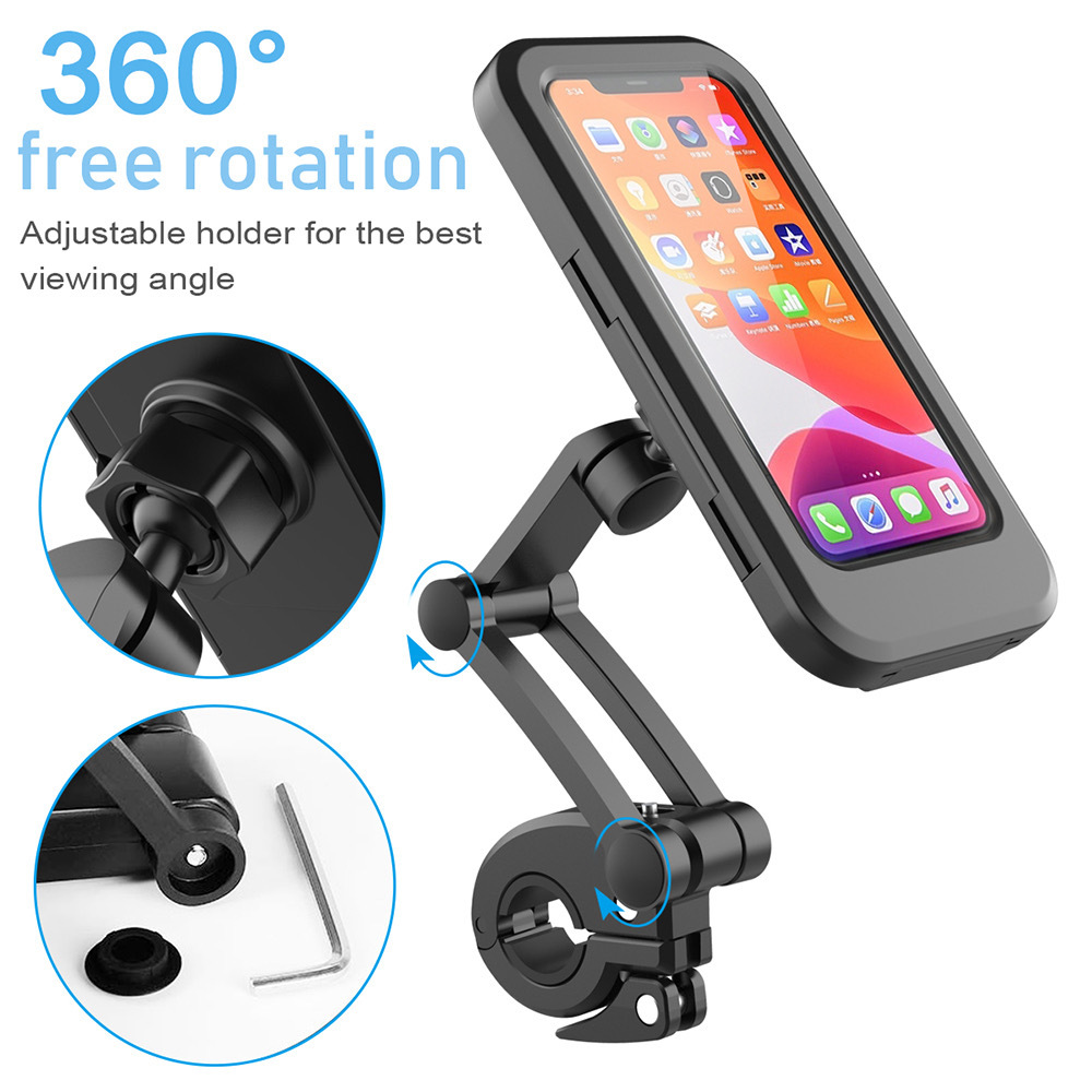 motorcycle-phone-holder-ที่วางโทรศัพท์มือถือ-ที่จับโทรศัพท์มอเตอร์ไซค์-จักรยาน-ดูgps-กันน้ำ-ที่ยึดโทรศัพท์มอเตอร์ไซค์
