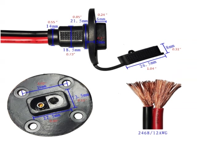 edb-sae-สายเคเบิลต่อขยายพาวเวอร์แทรกเตอร์-12-awg