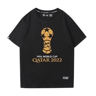 2022กาตาร์ฟุตบอลโลกฟุตบอลแขนสั้นเสื้อยืดแฟนชายกลุ่มกิจกรรมบาร์วัฒนธรรมเสื้อ