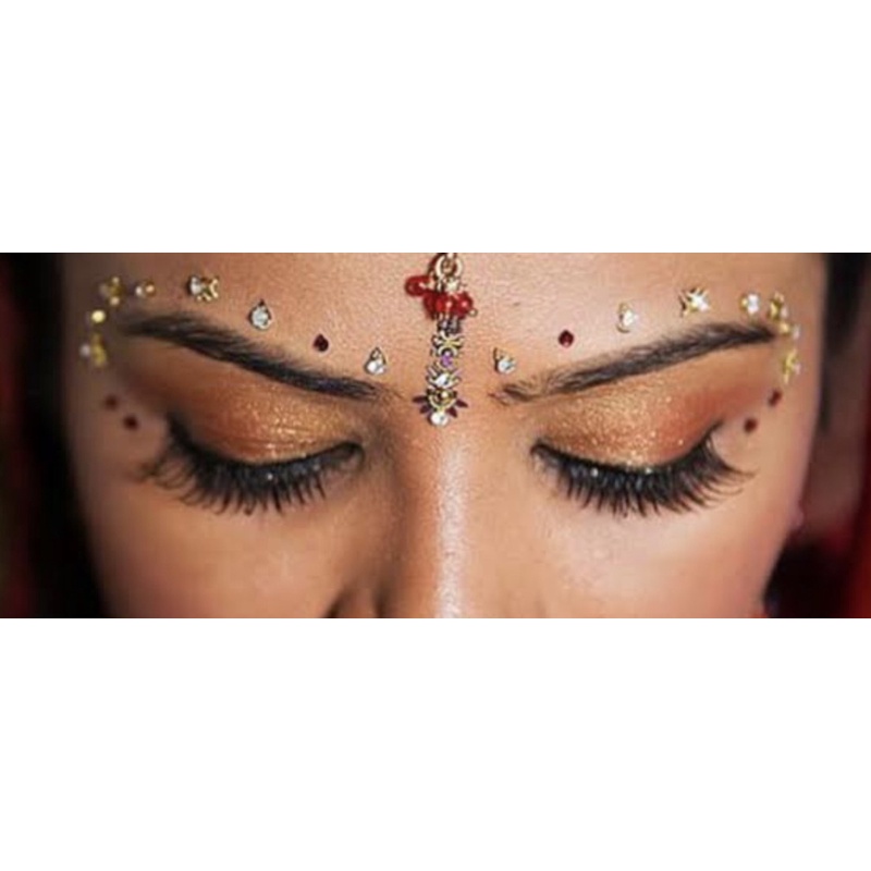 ที่ติดหน้าผาก-ผู้หญิงอินเดีย-มือ-1-forehead-bindi