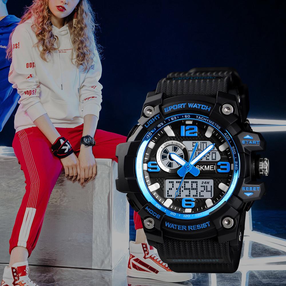 ภาพขนาดย่อของภาพหน้าปกสินค้าSKMEI ผู้หญิงนาฬิกาสุภาพสตรีนาฬิกาข้อมือดิจิตอล 3 เวลานับถอยหลังกันน้ำ PU แฟชั่นนาฬิกาสปอร์ต จากร้าน tlhp405537.th บน Shopee