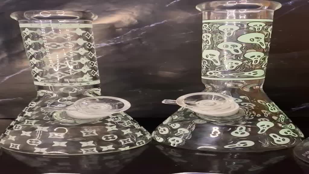 จัดส่งวันนี้-ภาชนะแก้วเรืองแสง-บ้อง-บ้องแก้ว-glass-bong-แจกันแก้วทนอุณหภูมิสูง-แจกันแก้วเรืองแสง