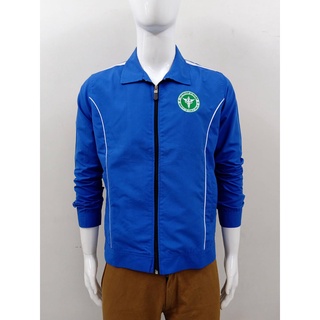 เสื้อแจ็คเก็ตกึ่งสูท สีน้ำเงินปักโลโก้ ใส่ได้ ชาย หญิง คละไซร์งานผลิตในไทยจากโรงงานครบวงจร