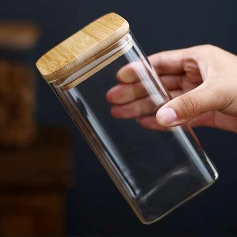 airtight-food-square-glass-jar-with-lid-grains-tea-sweets-dry-food-sealed-cans-kitchen-storage-container