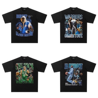 เสื้อยืดโอเวอร์ไซส์เสื้อยืดแขนสั้น คอกลม ผ้าฝ้าย พิมพ์ลายนักรบ Kobe KD แฟชั่นอเมริกัน สําหรับผู้ชายS-3XL