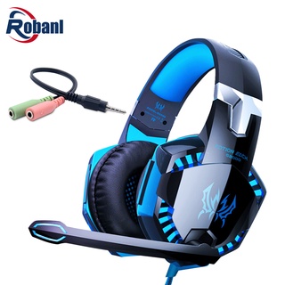 ROBANL หูฟังเฮดโฟน gaming pc หูฟังเล่นเกมส์ หูฟังเกมมิ่ง 7.1  ได้เหมาะสำหรับหูฟังเล่นเกมพ หูฟังคอมพิวเตอร์พร้อมไมค