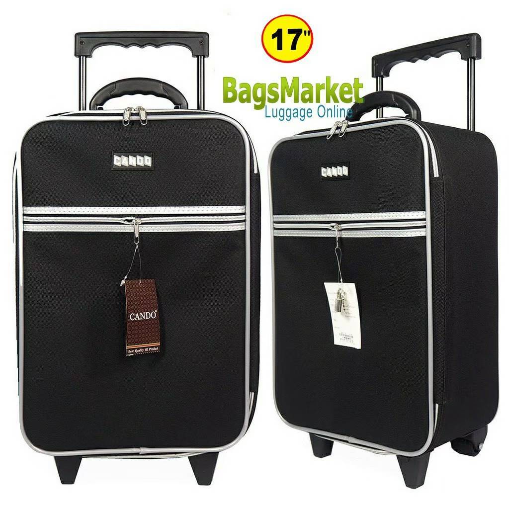 bagsmarket-กระเป๋าเดินทางล้อลาก-cando-แบบหน้าเรียบ-2-ล้อ-รุ่น-f1177-ขนาด-18-นิ้ว-black