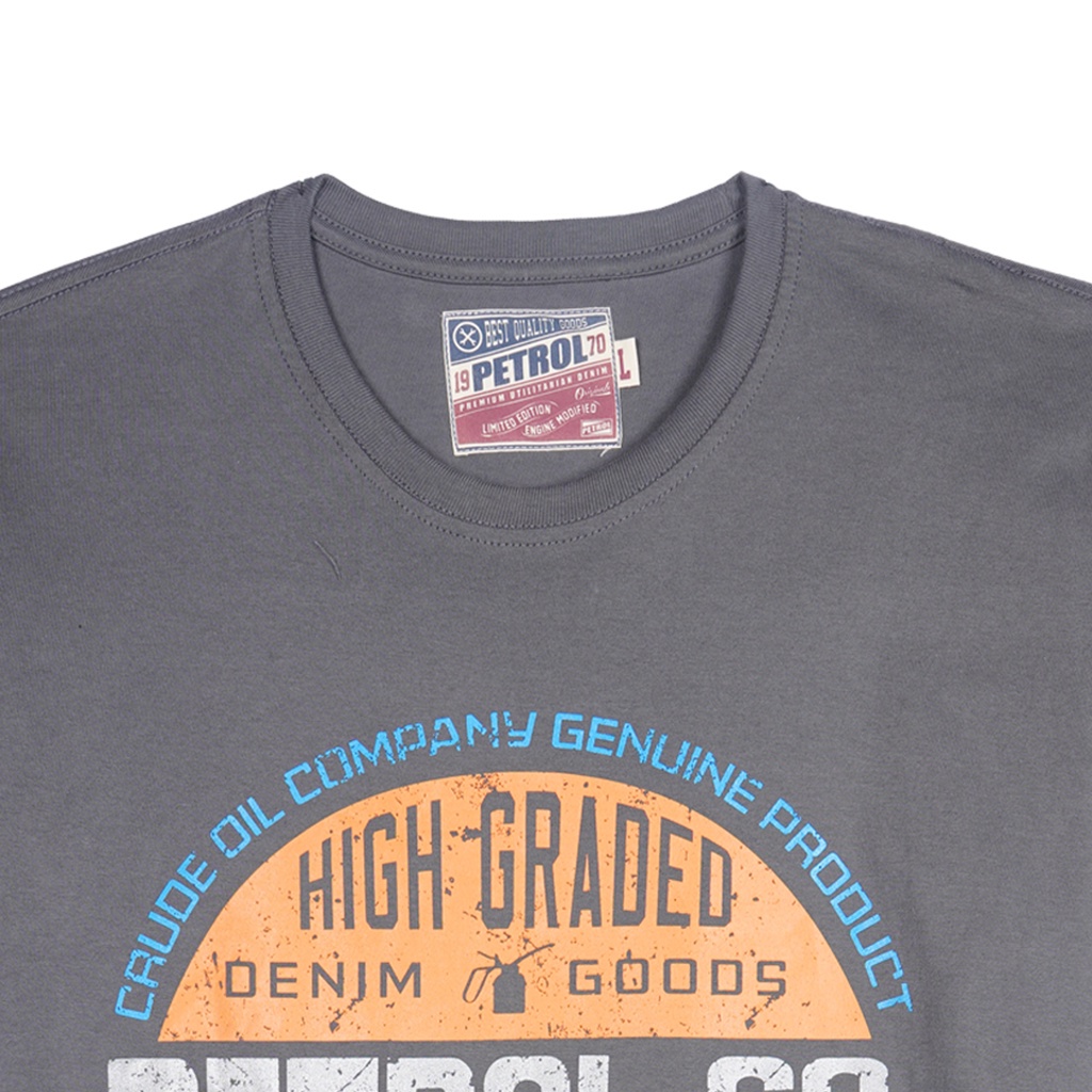 เสื้อวินเทจชาย-เสื้อยืดพื้นฐานสําหรับผู้ชายเบนซินโดลสลิมฟิต-13357-u-ถ่าน
