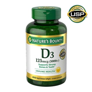 วิตามิน Natures Bounty Vitamin D3 125 mcg, 400 Softgels EXP. 05/24