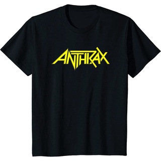 เสื้อยืดอินเทรนด์ผู้ชายอินเทรนด์ผู้หญิงAnthrax – Anthrax เสื้อยืดคอกลม แขนสั้น ผ้าฝ้าย ลายโลโก้ สีเหลือง แฟชั่นฤดูร้อนS-