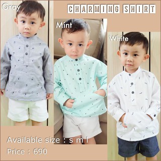 เสื้อผ้าเด็ก เชิ้ตแขนยาว เสื้อเชิ้ตเด็กผู้ชาย COTTON100%  Baby shirt  by Little P.