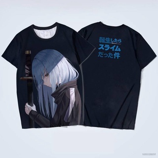 Bh1 เสื้อยืดแขนสั้นลําลอง ทรงหลวม ลาย Got Reincarnated as a Slime Rimuru Tempest สไตล์สตรีท สําหรับผู้ชาย และผู้หญิง hb1