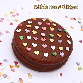 น้ำตาลตกแต่ง Mini Heart 4 สี ตกแต่งหน้าเค้ก  Sugar Sprinkles รูปหัวใจมินิ  Edible Metallic Heart Glitter Sprinkles