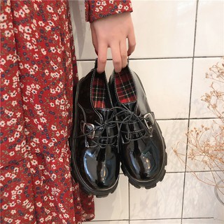 ภาพขนาดย่อของภาพหน้าปกสินค้าฤดูใบไม้ผลิและฤดูร้อนรองเท้าหนังขนาดเล็กของอังกฤษหญิง ins น้ำปี 2020 ใหม่สุทธิสีแดงรอบนิ้วเท้าญี่ปุ่นเก๋รองเ จากร้าน chutimasu2012 บน Shopee ภาพที่ 4