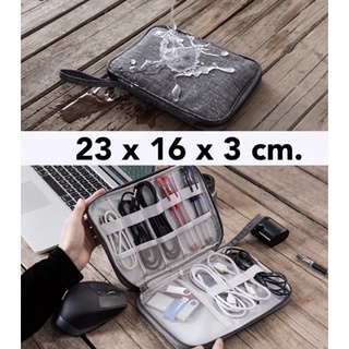 ภาพขนาดย่อของภาพหน้าปกสินค้ารุ่นผ้าหนา กระเป๋าIT. เก็บสายชาร์จ 6 สี โน๊ตบุ๊ค หูฟัง กันน้ำ กันฝุ่น 23 X 16 X 3 CM. จากร้าน nuchbagshop99 บน Shopee