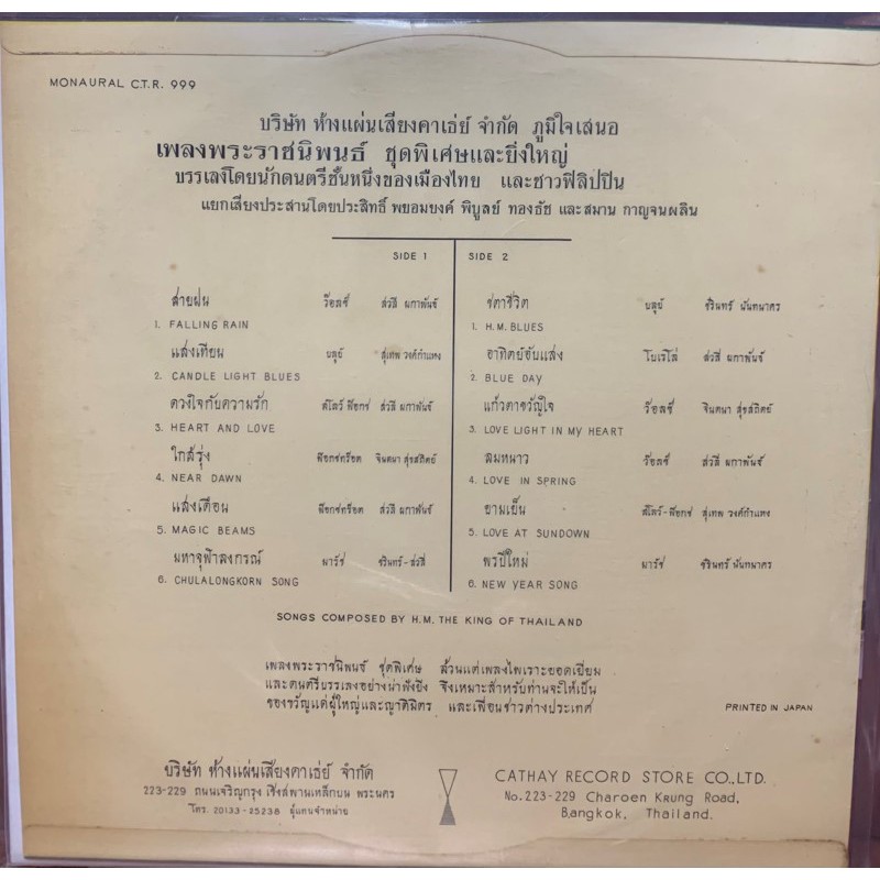 แผ่นเสียง-เพลงพระราชนิพนธ์