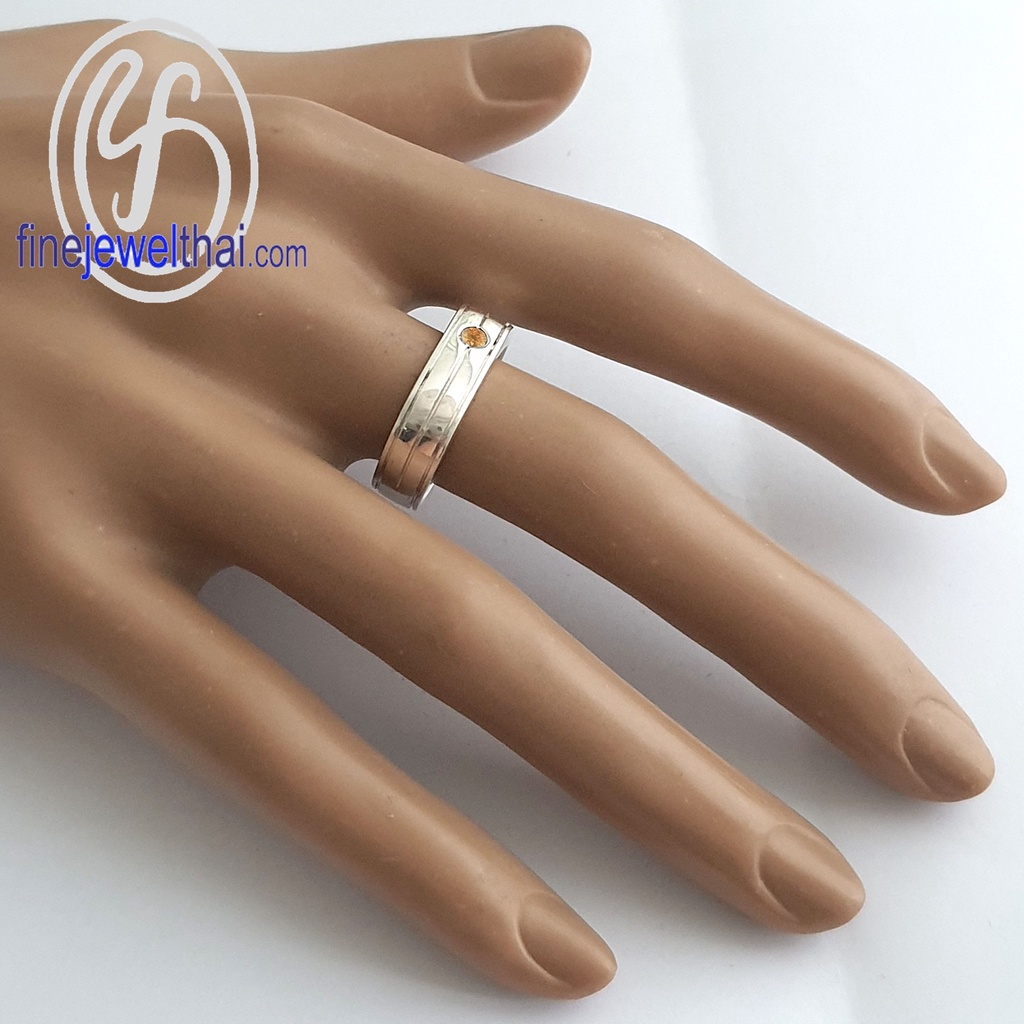 finejewelthai-แหวนบุษราคัม-บุษราคัม-แหวนพลอย-แหวนประจำเดือนเกิด-yellow-sapphire-silver-ring-birthstone-r1423yl