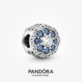 Pandora จี้รูปดอกไม้ สีฟ้า สําหรับทําเครื่องประดับ p326