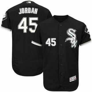 เสื้อกีฬาเบสบอล ลายทีม JORDAN MLB Sox 45 สีขาว สีดํา สําหรับผู้ชาย