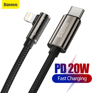 Baseus สายชาร์จ USB C 20W 90 องศา สําหรับ iPhone 12 Pro Max iPad Type-C USB C
