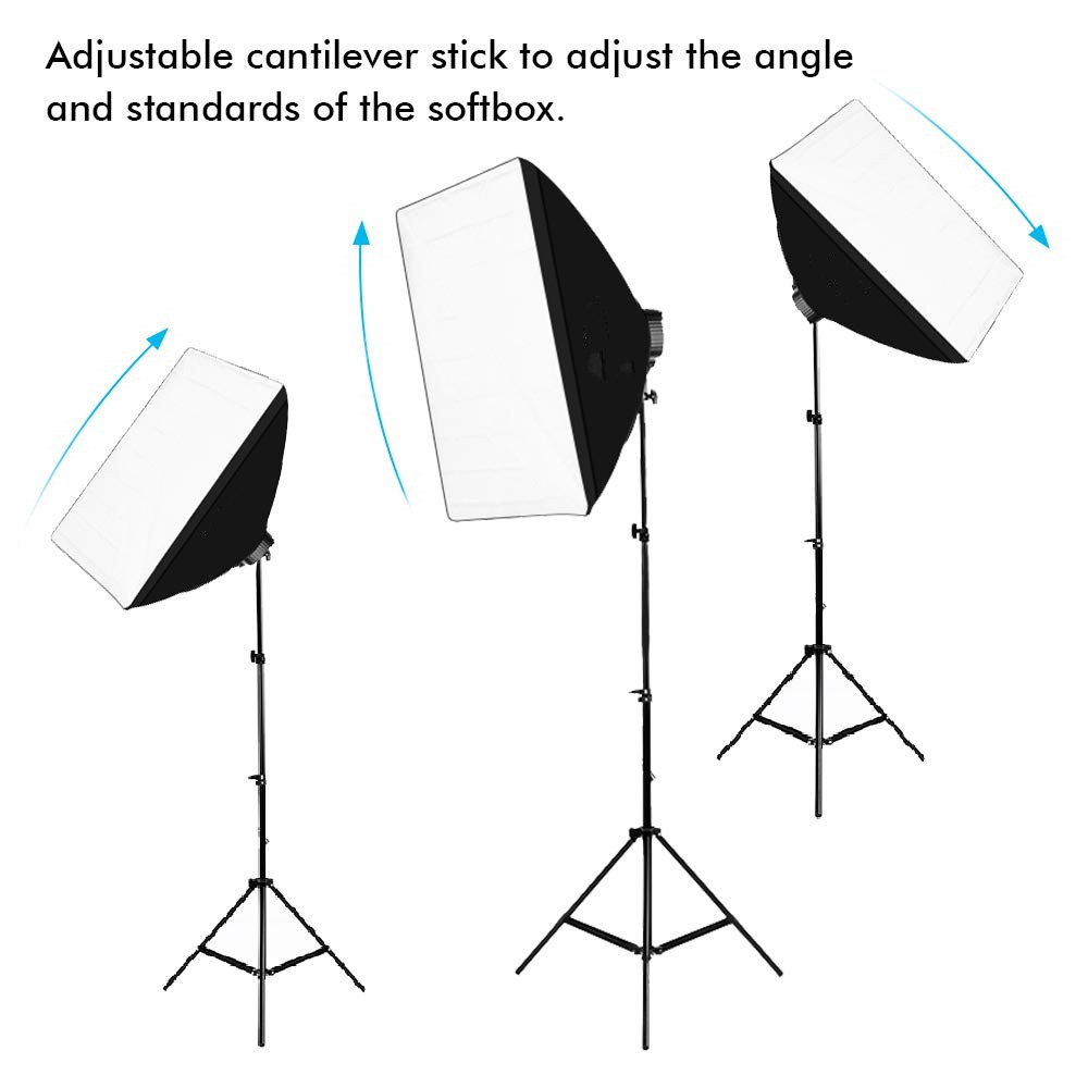 ไฟสตูดิโอ-พร้อมขั้วไฟ5ขั้ว-softbox-50x70cm-และขาตั้งไฟ2เมตร