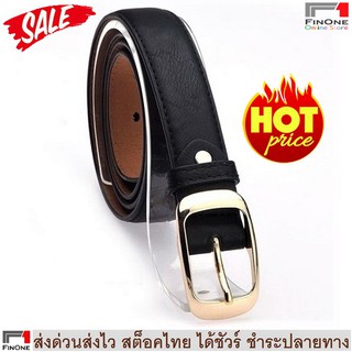 Fin 1 เข็มขัด เข็มขัดผู้หญิง Womens Belt เข็มขัดสตรี No. 2258 - สีดำ