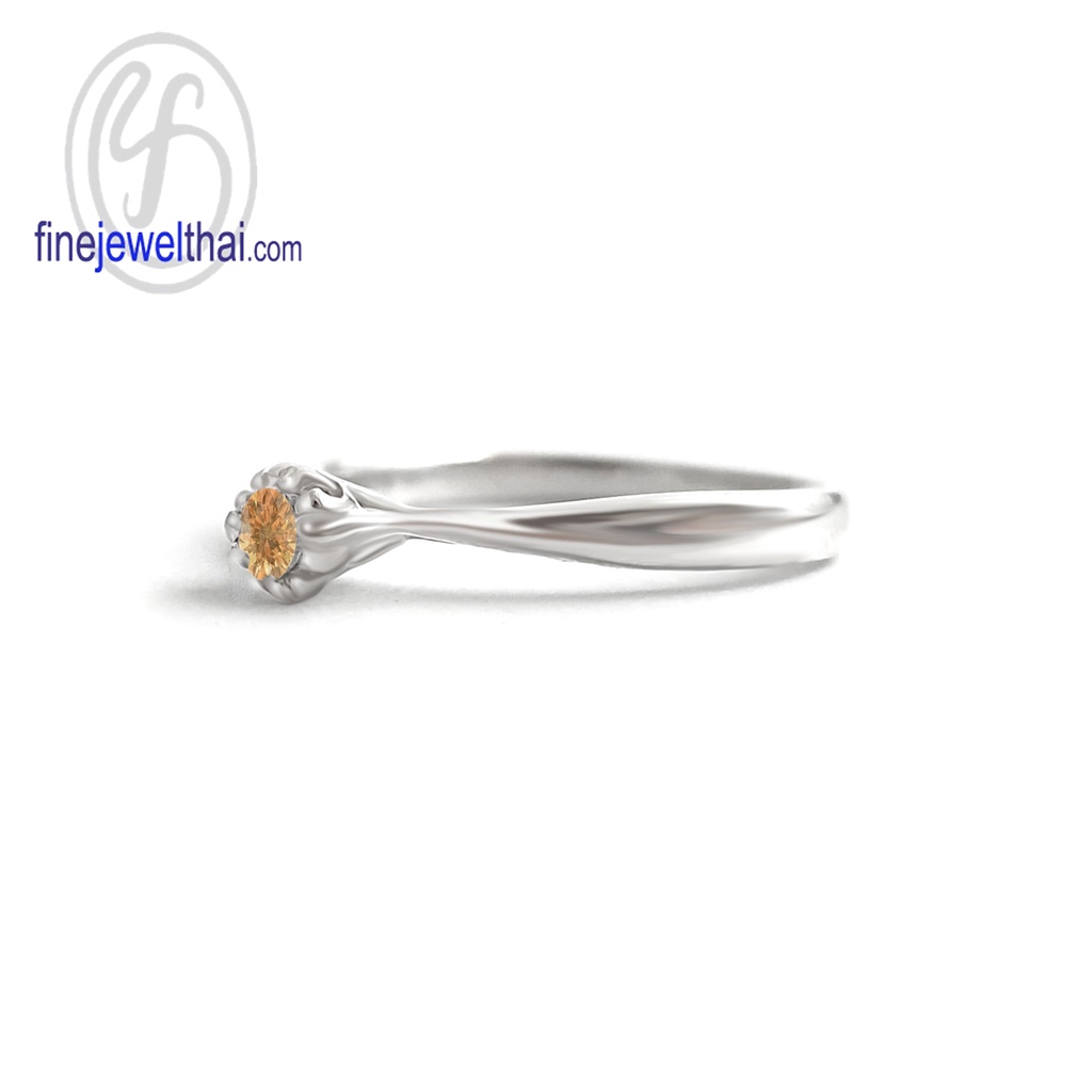 finejewelthai-แหวนบุษราคัม-บุษราคัม-แหวนพลอย-แหวนประจำเดือนเกิด-yellow-sapphire-silver-ring-birthstone-r1377yl