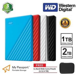 สินค้า Original WD WESTERN DIGITAL 2.5\" EXT HDD USB3.0 MY PASSPORT PORTABLE STORAGE EXTERNAL HARD DISK DRIVE 1TB/2TB