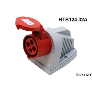 HTB124 ปลั๊กตัวเมียติดลอย 3P+E 32A 380V IP44 6h