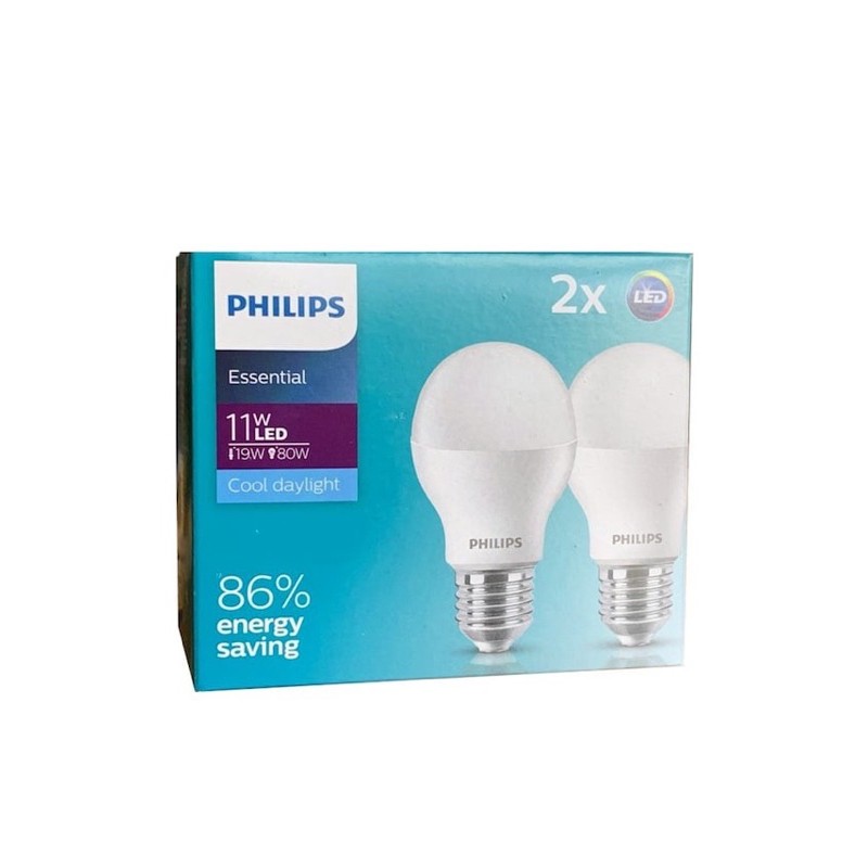 PHILIPS LIGHTING หลอด LED Ess LEDbulb 11W แสงคูลเดย์ไลท์ แพ็คคู่ สีขาว ...