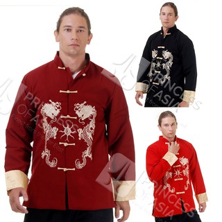 ภาพหน้าปกสินค้าเสื้อจีนชาย เสื้อจีนผู้ชาย เสื้อตรุษจีน เสื้อไหมจีนผู้ชาย เสื้อกังฟู RM113 ที่เกี่ยวข้อง