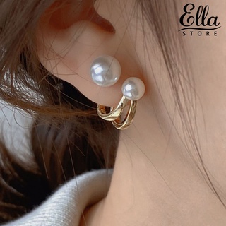 Ellastore123 ต่างหูสตั๊ด ประดับไข่มุกเทียม สไตล์วินเทจ ระดับไฮเอนด์ สําหรับผู้หญิง 1 คู่