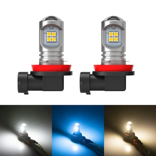 หลอดไฟตัดหมอก LED H11 H8 H9 H16 JP LED 3030 6000k สีขาว 4300k 12V 24V DRL 2 ชิ้น